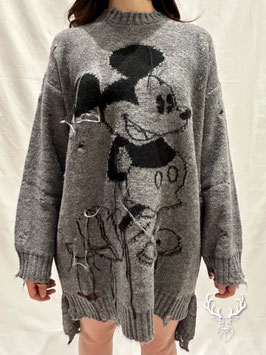 Mini Dress Gray Mickey Aniye By