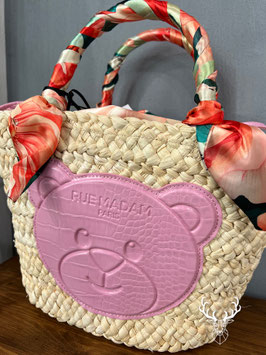 Amalfi Teddy Basket Floral Pink Rue Madam Paris