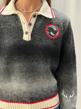 Maglioncino Polo Kittho Patch Degrade Grigio GCDS