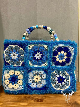 Mini Tote Crochet Azzurra La Monique