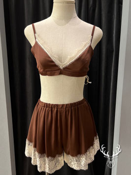 Top Raso Pizzo Marrone Kontatto