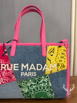 Paisley Mini Tote Denim Fuxia Rue Madam Paris