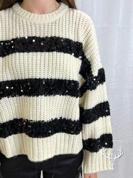 Maglione Paillettes Righe Dixie