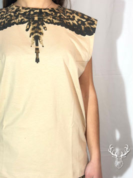 Maglietta Beige Logo Iconico Macula County Of Milan