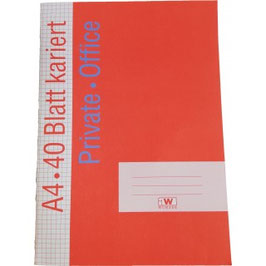 A4 | 40 Blatt Kariertes Schulheft