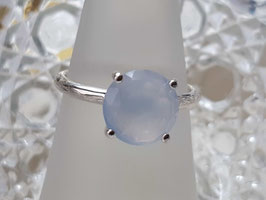 Weißblauer Chalcedon in Silber Gr. 54 Fingerring