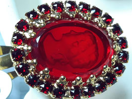 Rote Gemmen Ohrclips