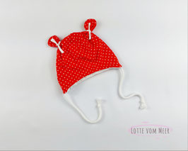 Bärchenmütze Punkte rot KU 36/38