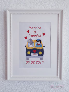 Pärchen im Bus Hochzeit