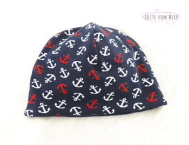 Beanie Anker rot blau