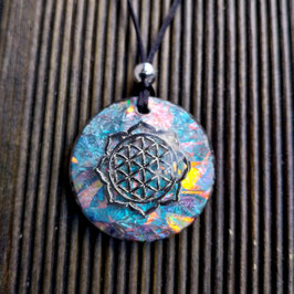 Orgonit Anhänger "Blume des Lebens" (B1) | Edelstein Heilstein Schmuck