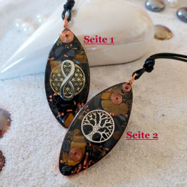 Orgonit Wende-Anhänger (A23) Baum & Blume des Lebens | Edelstein Heilstein Schmuck