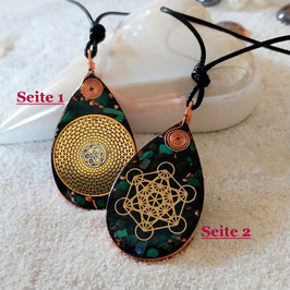 Orgonit Wende-Anhänger (B24) Metatron & Torus | Edelstein Heilstein Schmuck