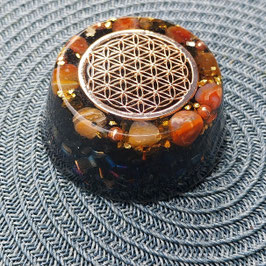 Orgonit Towerbuster (K12) Blume des Lebens in rosegold | Edelstein Heilstein Deko