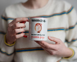 Guinea Pig Mug ''Warning'' Red