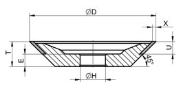 Topfschleifscheibe 12V9 / 100-2-10 B151 / V240