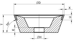 Topfschleifscheibe 11V9 / 100-2-10 B151 / V240