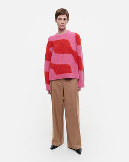 Marimekko Intuitio Taifuuni Knitted Wool Pullover-red/pink