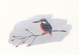 Aquarell-Postkarte Eisvogel