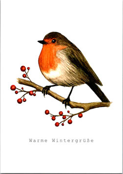 Postkarte Warme Wintergrüße