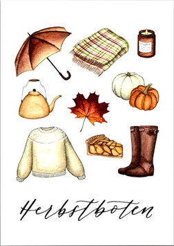 Postkarte Herbstboten
