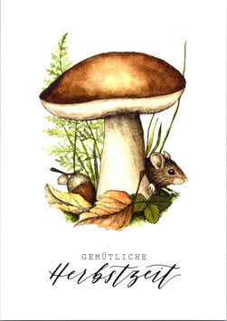 Postkarte Gemütliche Herbstzeit