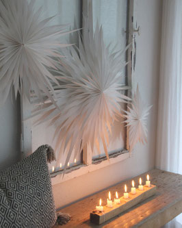 Papierstern offwhite mit leichtem Glanz gross, mittel & klein