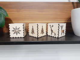 Teelichthalter in 3 unterschiedlichen Designs