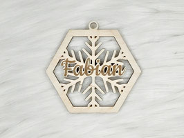 Weihnachtsanhänger Design "Schneeflocke" personalisierbar