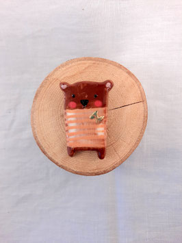 Broche Ourson "orange"