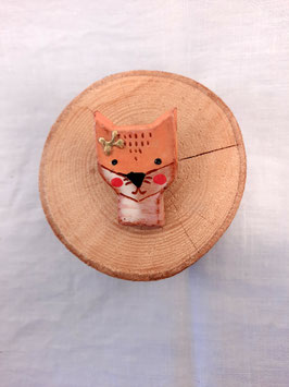 Broche Renard "orange"