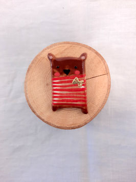 Broche Ourson "rouge"