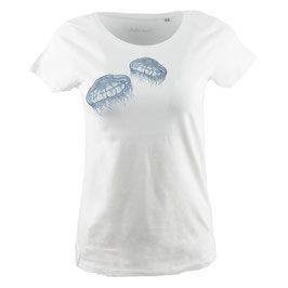 honourebel Women's TWO MOON JELLYFISH T-shirt - Whitewater/Blue-Grey