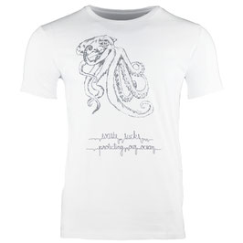 Krake | honourebel Men 's GIANT OCTOPUS T-shirt - Whitewater/Anthracite