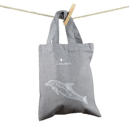 honourebel Small Recycled Carrier Bag COMMON DOLPHIN - MistyRainbowGrey/White