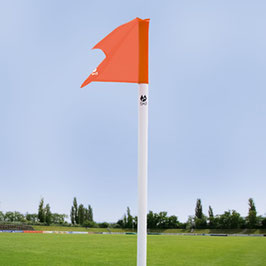 Begrenzungsstange(50mm/weiß) inkl.Fahne (neon-rot) und Bodenhülse