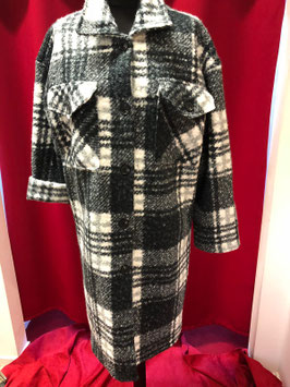 Eleganter Wollmantel schwarz/weiss