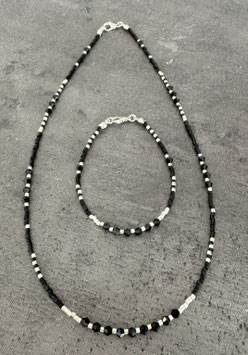 Kurze Kette mit Armband - "Miyuki Perlen & Bicone"