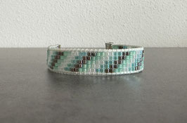 gewebtes Miyuki Delica Armband - "schräge Linien"