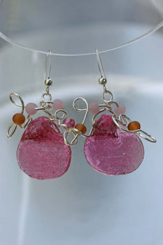 Boucles d'oreilles à palet rose