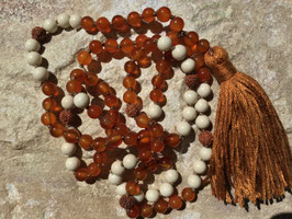 MALA KARNEOL RIVERSTONE RUDRAKSHA