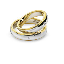 Fede Comete In Oro Giallo e Bianco Collezione: Renzo e Lucia Con Diamante Codice: ANB 1111BG