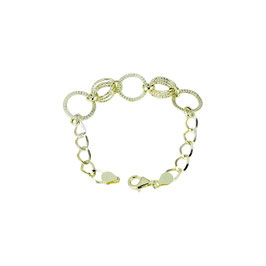 Bracciale donna classico in oro 18 kt a catena a scalare con maglie lucide e lavorate codice: BR943G