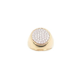 Anello Chevalier in oro giallo 18k con pavè di zirconi IS2111DF