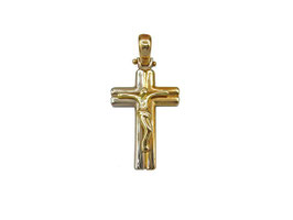 Crocifisso in oro bianco e giallo Referenza: IS1449BG