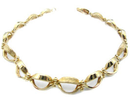 Bracciale donna in oro giallo 18 kt maglie lucide e diamantate codice: IS988G