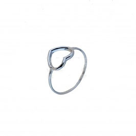 Anello con cuore traforato in oro bianco gr 1.20 referenza: A2984B
