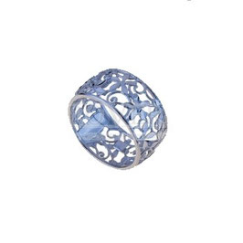 Anello fascia traforato con fiori in oro bianco gr 3.50 referenza: A3108B