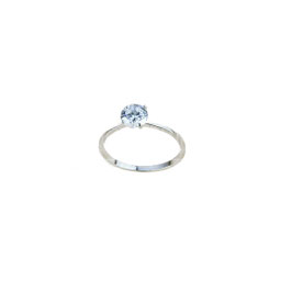 Anello Solitario donna in oro bianco 18 kt  con Zircone Referenza: A2406B