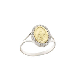 Anello con miracolosa in oro bianco gr 2.70 referenza: 803321736742